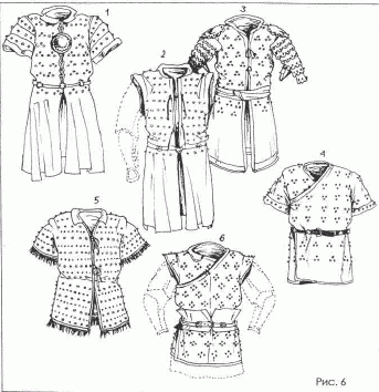 Эволюция покроя пластинчато- нашивных панцирей кон. XV-XVI вв