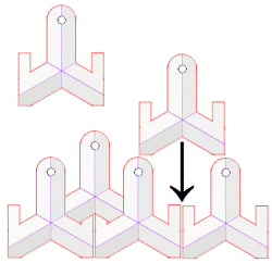 схема сборки чешуи в форме гор
