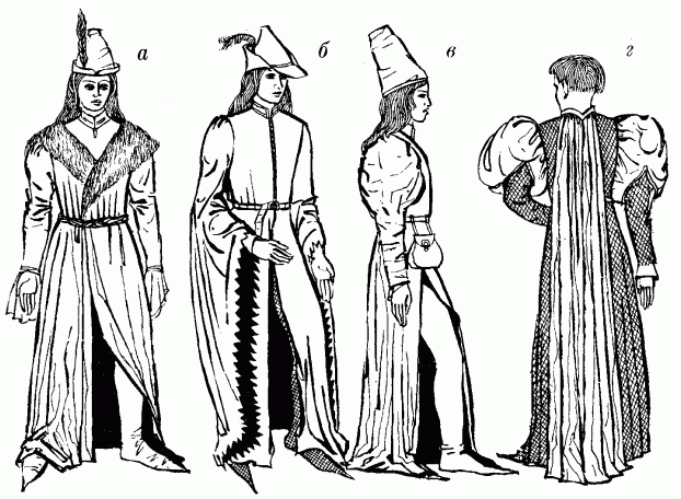 франко-бургундський чоловічій довгий одяг