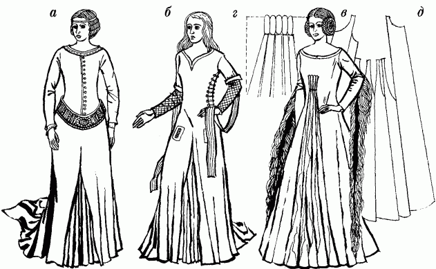 Жіноче плаття, друга половина 14 ст