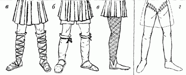 чаловічі панчохи, ранне середньовічча Европа