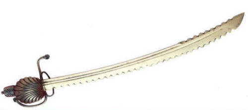 Немецкая сабля с коротким кривым клинком, ок. 1590-1610 г. Применялось как абордажная сабля.