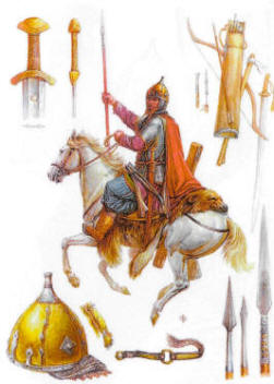 воин в золоченом шлеме