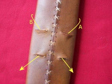 установка перевязи на ножны