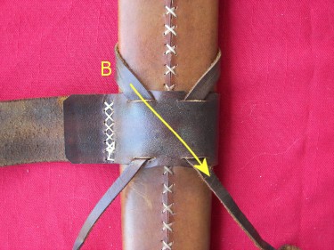 установка перевязи на ножны