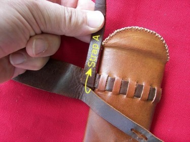 установка перевязи на ножны