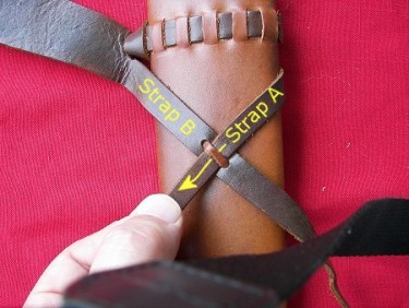 установка перевязи на ножны