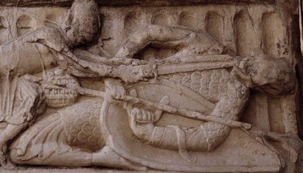 давид убивающий Голиафа