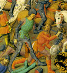 меч и баклер, средневековый рисунок, фреска, фехтование