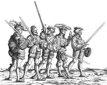 меч и баклер, средневековый рисунок, фреска, фехтование