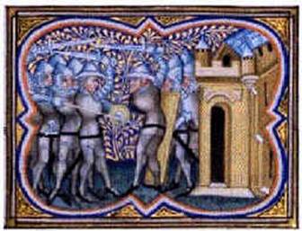 меч і баклер, средньовічний малюнок, фреска, фехтвання