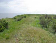 Вал Правобережного городища с северной стороны.