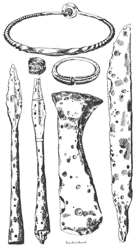 Инвентарь погр. № 1 могильника Кнбуряй
