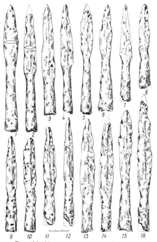 Наконечники копий VI типа