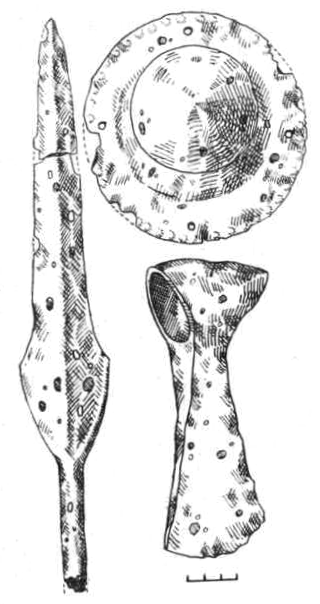 Набор: копьё, щит, топор