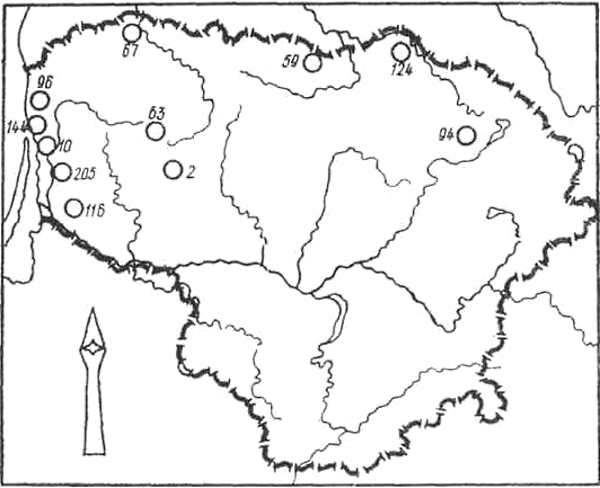 Карта I. Распространение наконечников копий подтипа IA