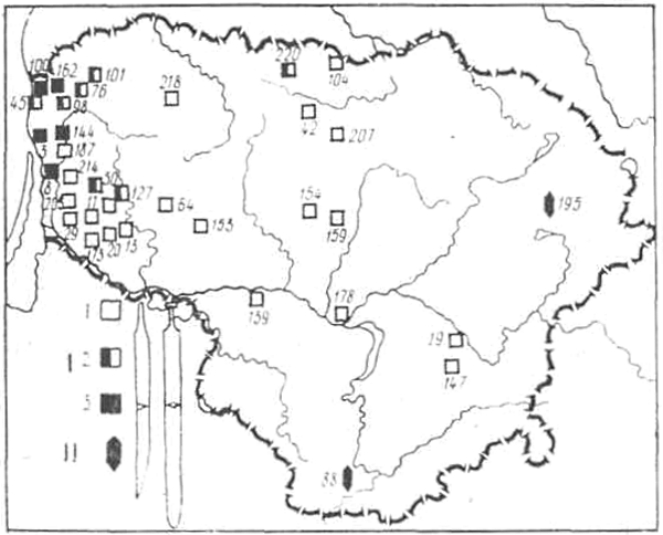 Распространение однолезвнйных и двухлезвнйных мечей в Литве