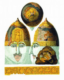 Ф.Г. Солнцев. Шлем великого князя Ярослава Всеволодовича. Акварель. 1830-е гг.