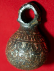 Древнерусский железный кистень инкрустированный серебром