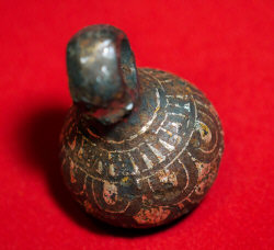 Древнерусский железный кистень инкрустированный серебром