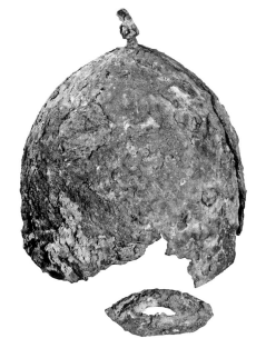 Шлем из Городца до реставрации. Вид спереди