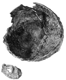 Шлем из Городца до реставрации. Вид изнутри