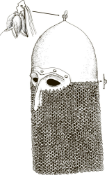 Графическая реконструкция первоначального облика шлема из Городца