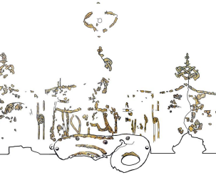 Остатки золотого декора шлема из Городца