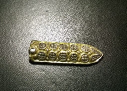 серебряный наконечник ремня конской сбруи 11-13 века