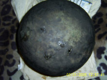 Медный котелок с железной ручкой