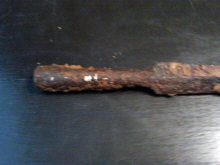 Наконечник копья тип III по А. Кирпичникову с инкрустацией на втуке