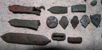 Детали древнерусского колчана и налучья