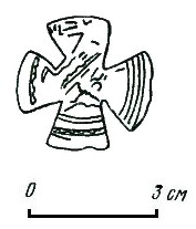 Крест, вырезанный из арабской монеты (курган № 459).