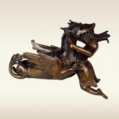 Водолей в виде рыцаря с драконом, конец 12 века