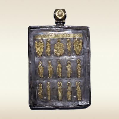 Ковчег-мощевик. Деисус и избранные святые. 15 век