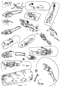 Погребения 1-ой половозрастной группы огузов (женские и детские)