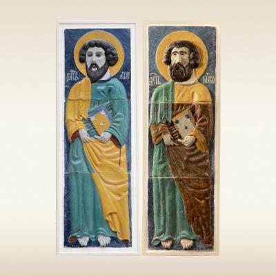 Панно керамические: Евангелист Лука. Евангелист Марк