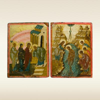Двусторонняя икона: Сретение. Крещение