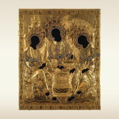 Оклад иконы Святой Троицы письма Андрея Рублева. Конец XVI в., 16 века