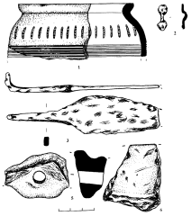 Сидорово. Подъемный материал. 1, 5, 6 - керамит; 2, 3 - железо.