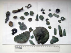 Набор бронзовых украшений скифской лашадиной сбруи