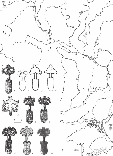 Находки простых антропоморфных фибул Родинкова / Тип I.2.А