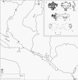 Находки простых антропоморфных фибул Родинкова / Тип I.1