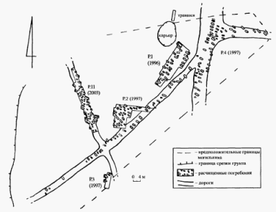 Общий план раннемусульманского могильника ] археологического комплекса у с. Сидорово.