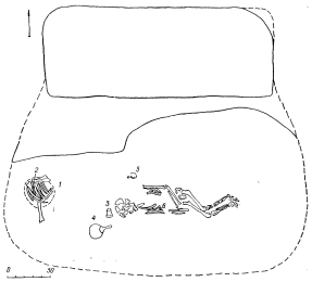 Общий план погребения № 2 кургана у с. Красный Подол на Херсонщине