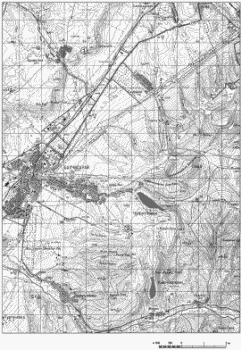 Участок предгорья Юго-Западного Крыма в междуречье Альмы и Качи 1 - фибула, 2 - фибула-кресало.