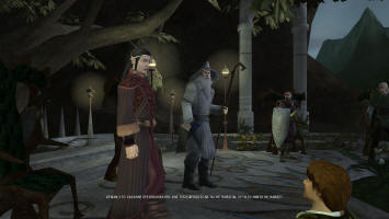 Элронд беседует с Фродо на совете по созданию Содружества Кольца