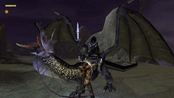 Крылатая тварь назгула страдает отударов Арагорна