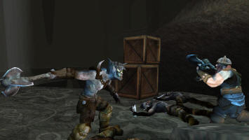 Поединок Гимли против орка. Игра Властелин Колец: Братство Кольца