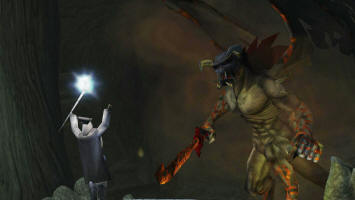 Гэндальф сражается с Балрогом на мосту Казад-Дум